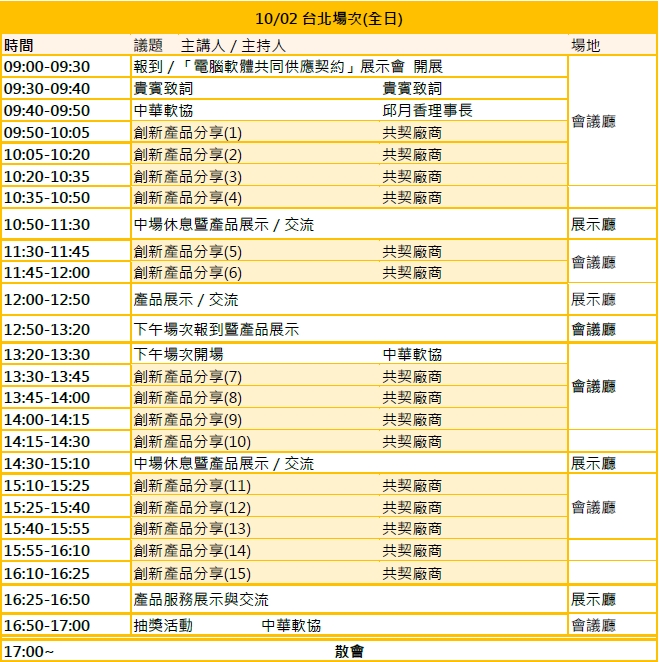 會議議程-台北